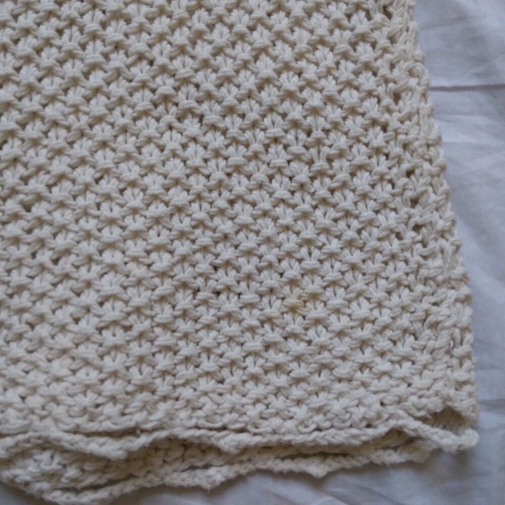 Vintage Rico Cropped Sweater Beige Button Up Short Sleeve Chunky Boho Peasant - Picture 9 of 11
